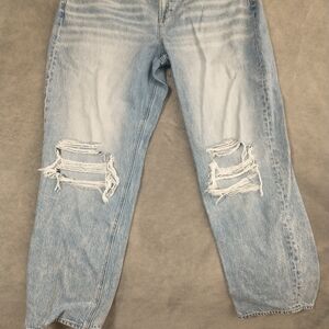 EUC American Eagle (RN 54485) Distressed Light Blue Jeans - Size 20
